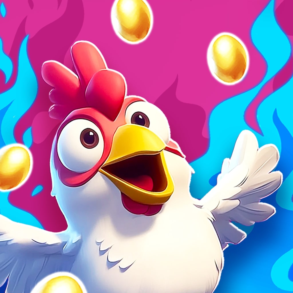 Chicken Fasten Walking Puzzle gameplay showing flying chicken collecting golden eggs